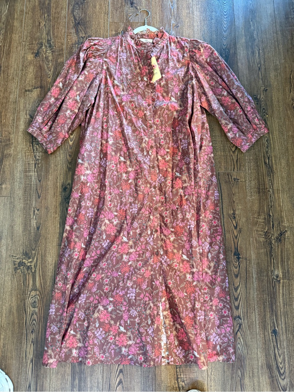 entro Floral Midi Dress in Mauve and Pink